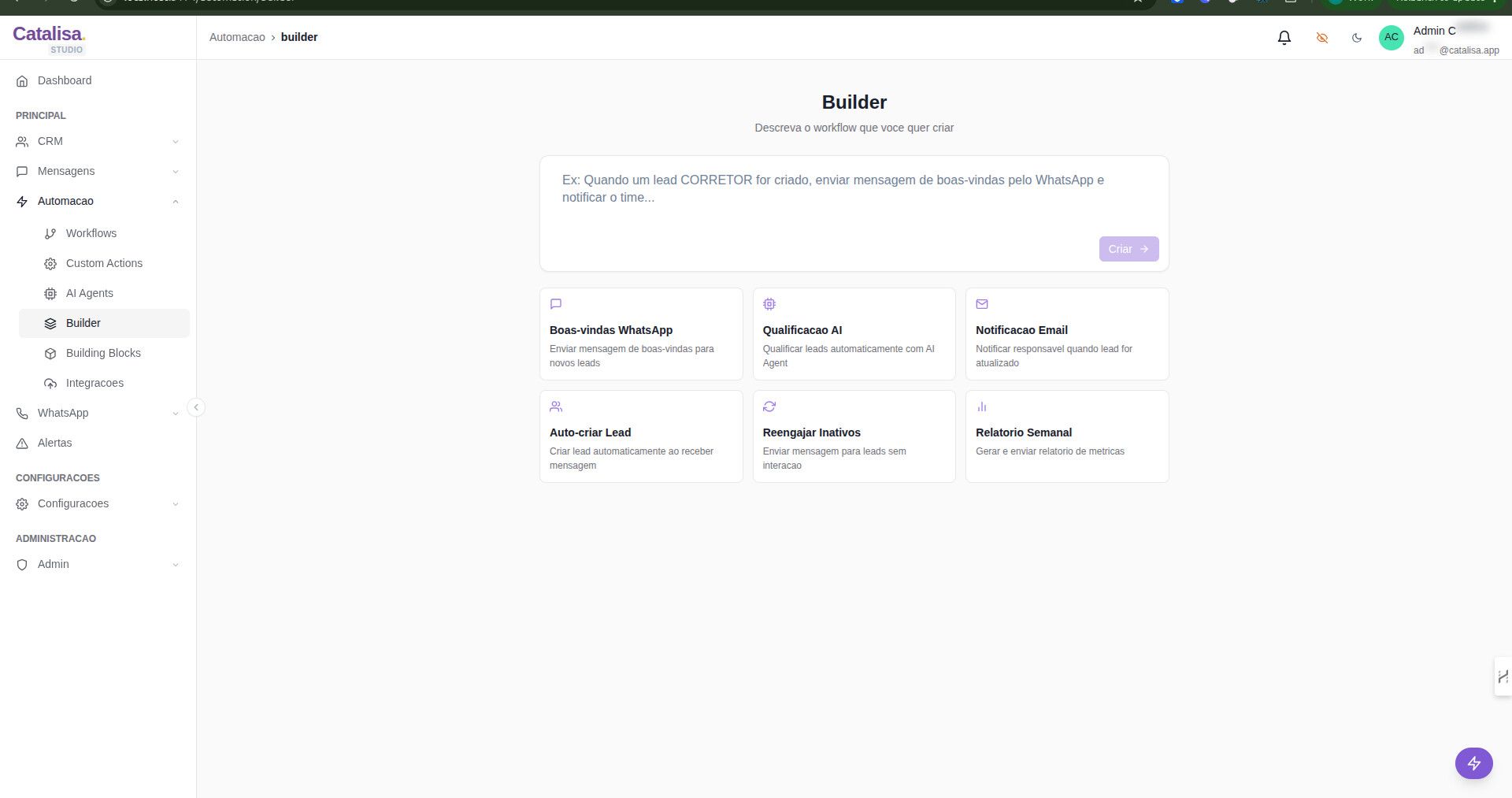 Descreva o que precisa