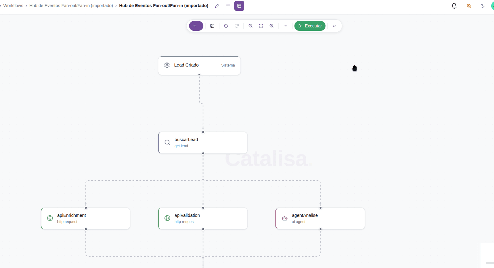 Catalisa Studio workflow editor